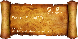 Faust Elemér névjegykártya