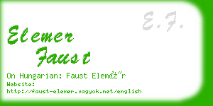 elemer faust business card